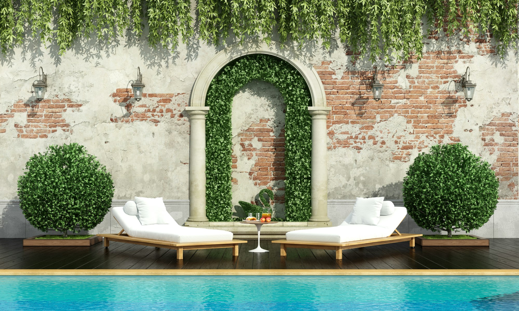 Luxus-Immobilie mit Pool und Liegen in Montuïri auf Mallorca